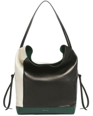 Marni And Leather Pod 2.0 Large Hobo Bag - Black