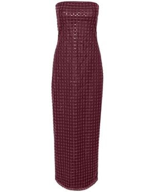 ROTATE BIRGER CHRISTENSEN Beaded Tube Top Dress - Purple