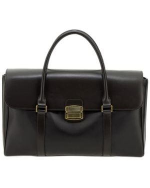 Emporio Armani Leather Tote Bag - Black