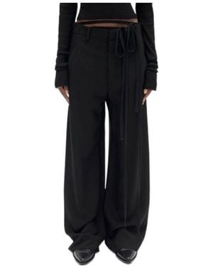 Ann Demeulemeester Anneke Tie-Waist Palazzo Pants - Black