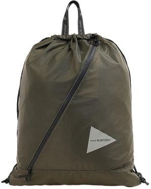 and wander Drawstring Tote Bag - Green