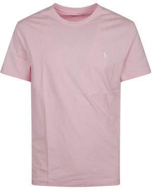 Ralph Lauren Polo Logo Embroidered Crewneck T-Shirt - Pink
