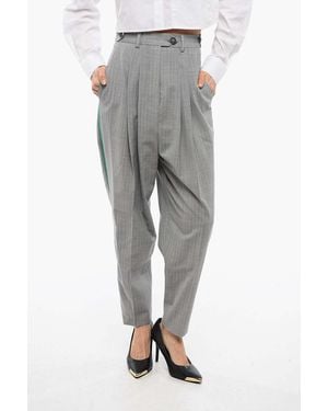 John Richmond Pinstripe-Pattern Pleated Pants - Gray