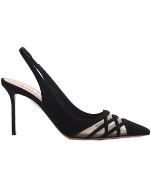 Aquazzura Mesh Strap Heeled Pumps - Black