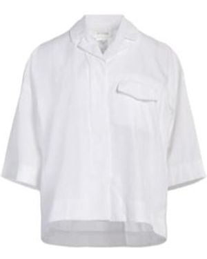 Sportmax Fashion Solid Color Three-Quarter Sleeve Blouse - White