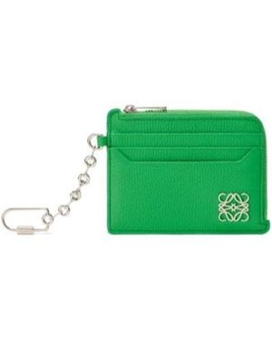 Loewe Anagram Leather Coin Purse - Green