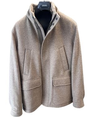 ZEGNA Long-Sleeved High-Neck Jacket - Brown