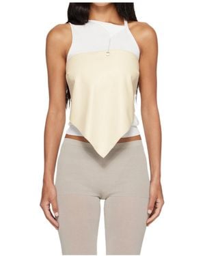 Paloma Wool Buckled Strap Top - Natural