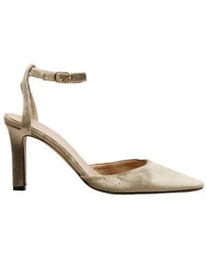 The Row Carla 80 Velvet Pumps - Metallic