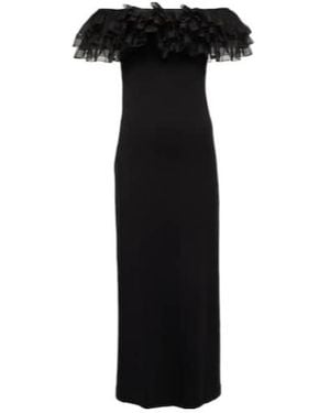 Giambattista Valli Off-Shoulder Ruffle-Trimmed Maxi Dress - Black