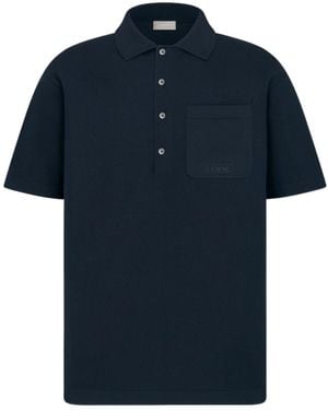 Dior Homme Logo Embroidered Short-Sleeved Polo Shirt - Blue