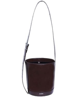 Jil Sander Cannolo Bucket Bag - White