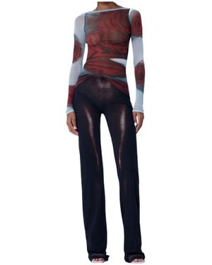 Jean Paul Gaultier The Blurry Roses Top - Blue