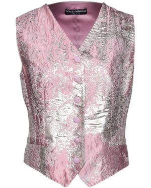 Dolce & Gabbana Two-Tone Shiny Sleeveless Vest - Pink