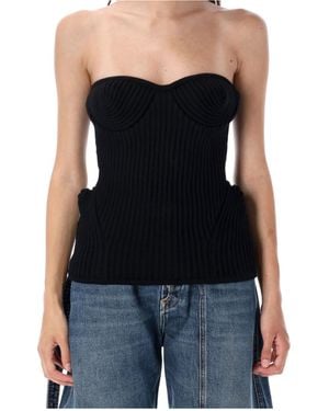 Jean Paul Gaultier Bustier Top Rib Knit - Black