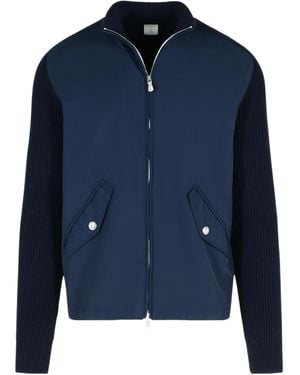 Eleventy Ribbed Sleeve Jacket - Blue