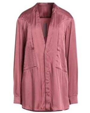 Rick Owens Solid-Color Satin Long Shirt - Pink