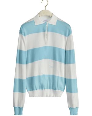 Dior Marinière Long-Sleeved Polo Shirt - Blue