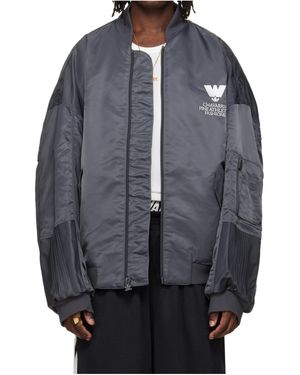 ADIDAS X WILLY CHAVARRIA Willy Chavarria X Adidas Originals Collaboration Stand Collar Bomber Jacket - Blue
