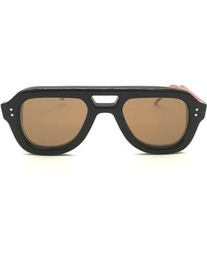 Thom Browne Eyewear Aviator Frame Sunglasses - Black