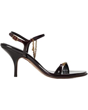 Chloé Glossy Strappy Sandal - Black