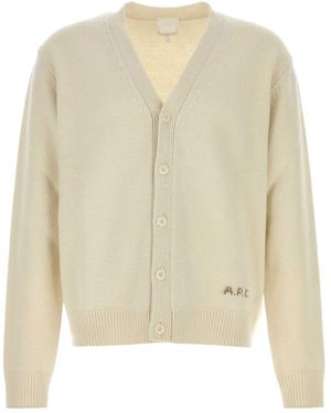 A.P.C. Kevin V-Neck Cardigan - White
