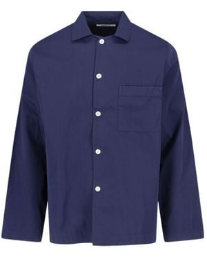 Tekla Long Sleeved Pyjama Shirt - Blue
