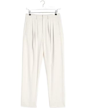 Lemaire Pleated Wide-Leg Trousers - White