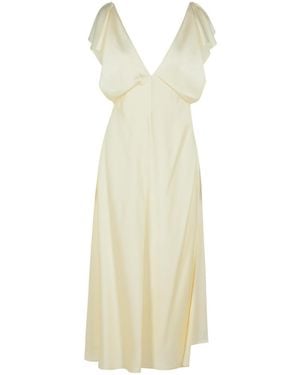 Jil Sander Ivory Viscose Blend Dress - White