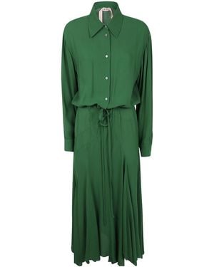 N°21 Long-Sleeved Belted Dress - Green