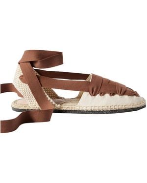 Loeffler Randall Lace-Up Canvas Espadrilles - Brown