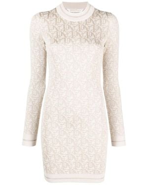 Palm Angels Monogram Jacquard Mini Dress - Natural