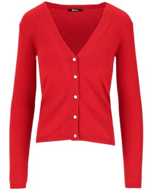Lela Rose Long-Sleeve Knitted Cardigan - Red