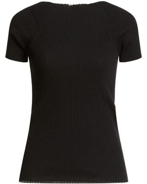 Sportmax Ribbed Knit T-Shirt - Black