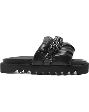 Toga Chain-Detail Flat Sandals - Black