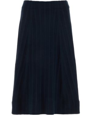 Co. Pleated Midi Skirt - Blue