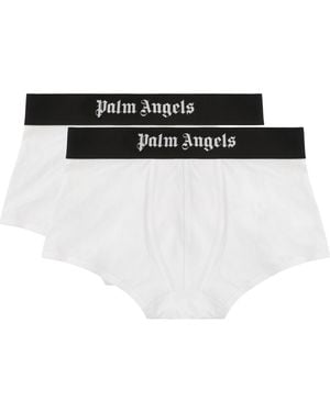 Palm Angels Logo Band Bi-Pack Trunks - White