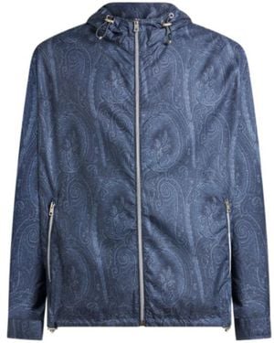 Etro Paisley-Print Jacket - Blue