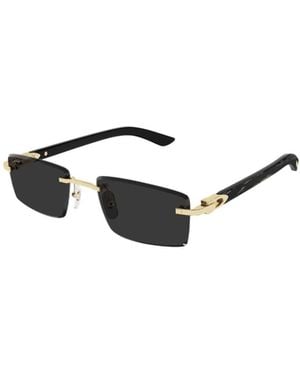 Cartier Frameless Rectangular Frame Sunglasses - White