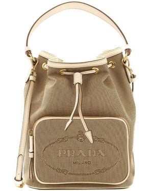 Prada Logo Shoulder Bag - Natural