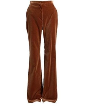 Max Mara Velvet Flared Pants - Brown