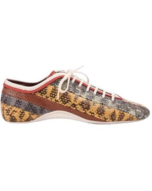 Dries Van Noten Leather Ballerina Trainers - Brown