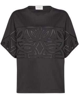 Ferragamo Logo Short-Sleeved T-Shirt - Black