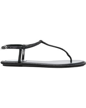 Rene Caovilla René Caovilla Diana Embellished Thong Sandals - Brown