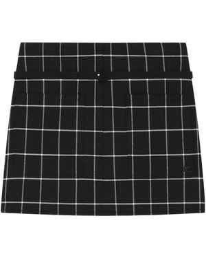 Courreges Checked Mini Skirt - Black
