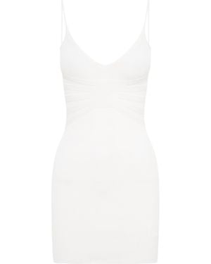 Dion Lee Sleeveless V-Neck Ribbed Minidress - White