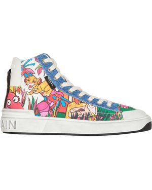 Balmain X Disney B-Court High-Top Sneakers - Blue