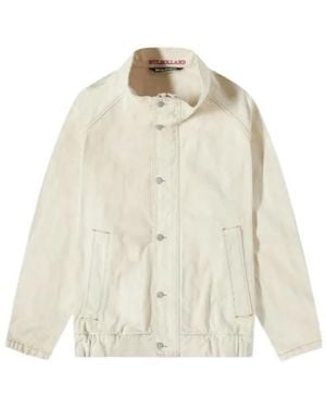 Palm Angels Appliqué Denim Jacket - Natural
