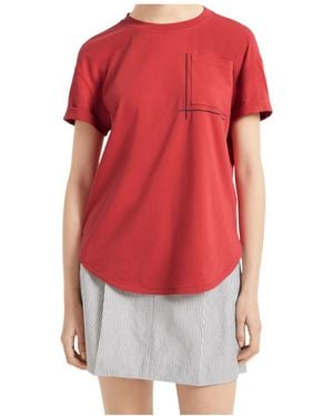 Brunello Cucinelli Embellished Crewneck T-Shirt - Red