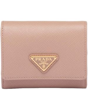 Prada Small Saffiano Leather Wallet - Pink